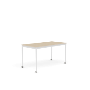 MUUTO stół z kółkami BASE 140x70 fornir dębowy / sklejka / biała podstawa