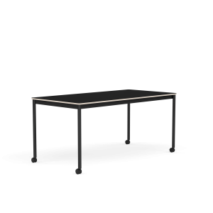 MUUTO stół z kółkami BASE 160x80 czarny laminat / sklejka / czarna podstawa
