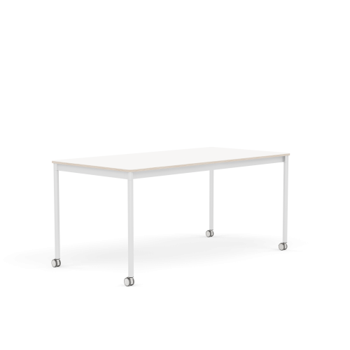 MUUTO stół z kółkami BASE 160x80 biały laminat / sklejka / biała podstawa