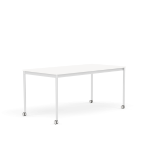 MUUTO stół z kółkami BASE 160x80 biały laminat / biały ABS / biała podstawa