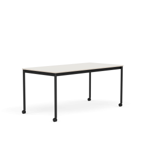 MUUTO stół z kółkami BASE 160x80 biały nanolaminat / sklejka / czarna podstawa