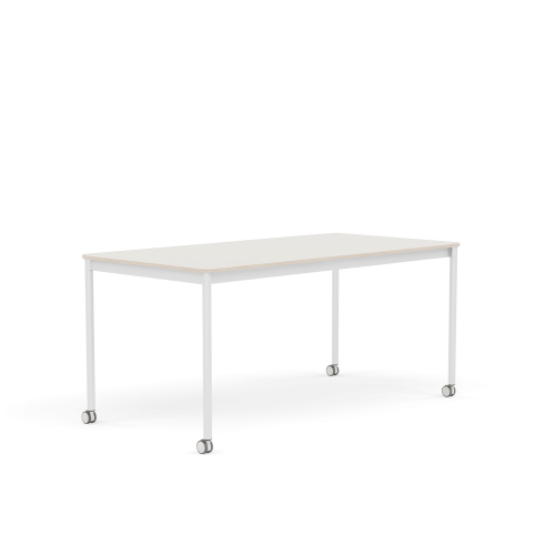 MUUTO stół z kółkami BASE 160x80 biały nanolaminat / sklejka / biała podstawa