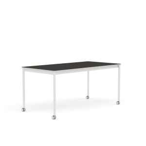 MUUTO stół z kółkami BASE 160x80 czarne linoleum / sklejka / biała podstawa