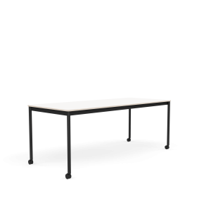 MUUTO stół z kółkami BASE 190x80 biały laminat / sklejka / czarna podstawa