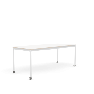 MUUTO stół z kółkami BASE 190x80 biały laminat / sklejka / biała podstawa