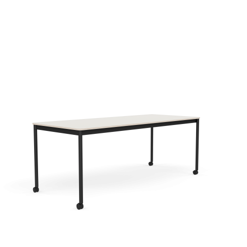 MUUTO stół z kółkami BASE 190x80 biały nanolaminat / sklejka / czarna podstawa