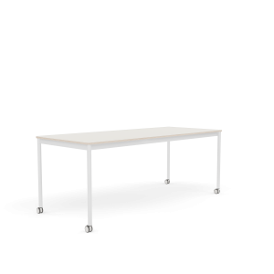 MUUTO stół z kółkami BASE 190x80 biały nanolaminat / sklejka / biała podstawa