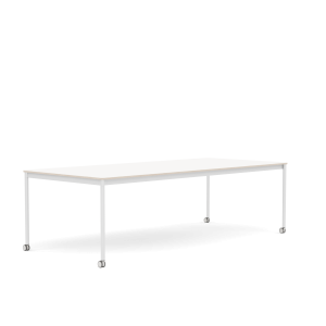 MUUTO stół z kółkami BASE 250x110 biały laminat / sklejka / biała podstawa