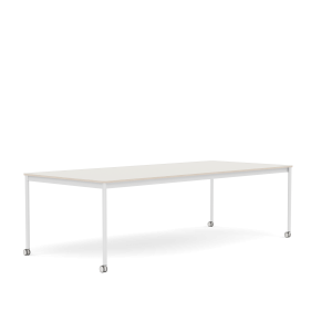 MUUTO stół z kółkami BASE 250x110 biały nanolaminat / sklejka / biała podstawa