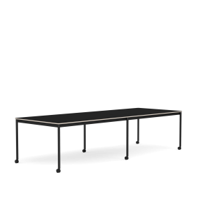 MUUTO stół z kółkami BASE 300x110 czarny laminat / sklejka / czarna podstawa