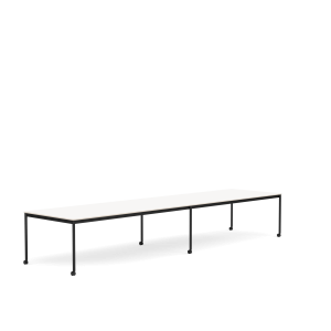 MUUTO stół z kółkami BASE 440x110 biały laminat / czarny ABS / czarna podstawa