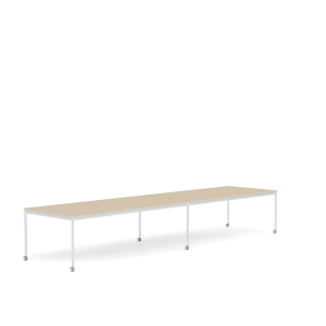 MUUTO stół z kółkami BASE 440x110 fornir dębowy / sklejka / biała podstawa