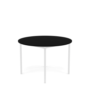 MUUTO stół okrągły BASE Ø 110cm czarny laminat / czarny ABS / biała podstawa