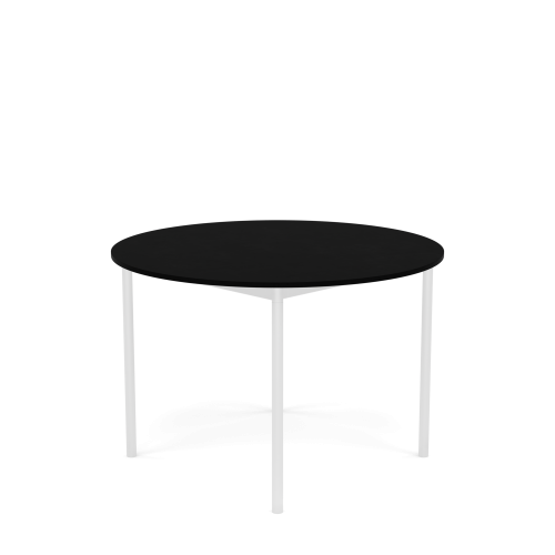 MUUTO stół okrągły BASE Ø 110cm czarny laminat / czarny ABS / biała podstawa