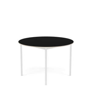MUUTO stół okrągły BASE Ø 110cm czarny laminat / sklejka / biała podstawa