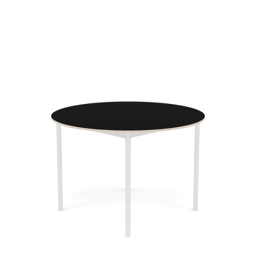 MUUTO stół okrągły BASE Ø 110cm czarny laminat / sklejka / biała podstawa