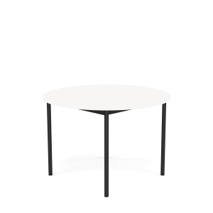 MUUTO stół okrągły BASE Ø 110cm biały laminat / biały ABS / czarna podstawa