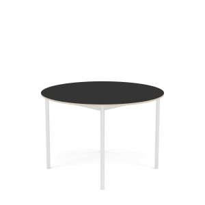 MUUTO stół okrągły BASE Ø 110cm czarny nanolaminat / sklejka / biała podstawa