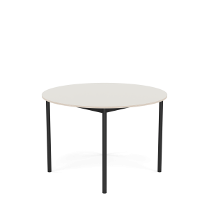 MUUTO stół okrągły BASE Ø 110cm biały nanolaminat / sklejka / czarna podstawa