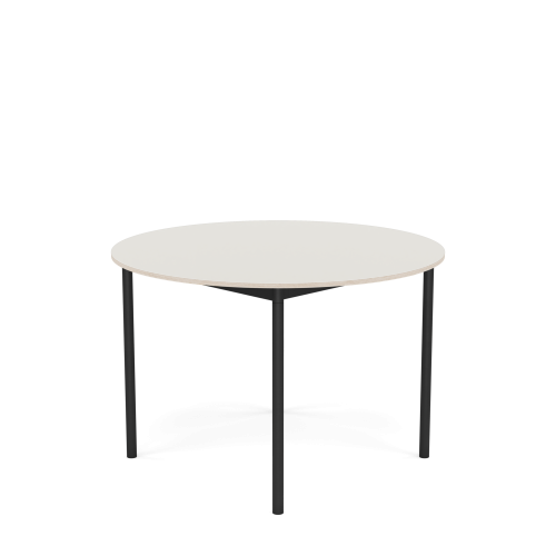 MUUTO stół okrągły BASE Ø 110cm biały nanolaminat / sklejka / czarna podstawa