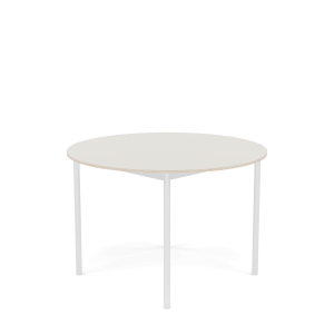MUUTO stół okrągły BASE Ø 110cm biały nanolaminat / sklejka / biała podstawa
