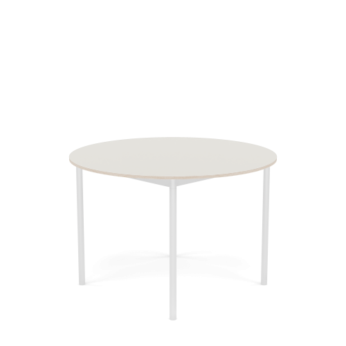 MUUTO stół okrągły BASE Ø 110cm biały nanolaminat / sklejka / biała podstawa