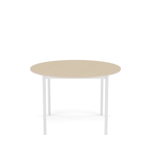 MUUTO stół okrągły BASE Ø 110cm fornir dębowy / sklejka / biała podstawa