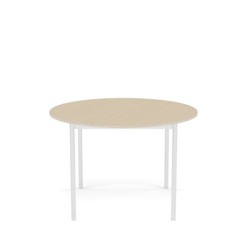 MUUTO stół okrągły BASE Ø 110cm fornir dębowy / sklejka / biała podstawa