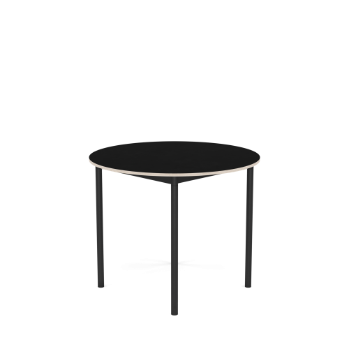 MUUTO stół okrągły BASE Ø 90cm czarny laminat / sklejka / czarna podstawa