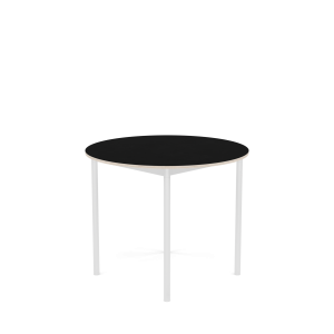 MUUTO stół okrągły BASE Ø 90cm czarny laminat / sklejka / biała podstawa