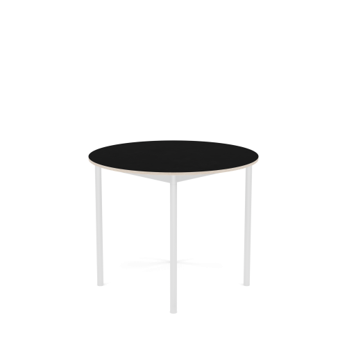 MUUTO stół okrągły BASE Ø 90cm czarny laminat / sklejka / biała podstawa