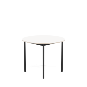 MUUTO stół okrągły BASE Ø 90cm biały laminat / sklejka / czarna podstawa