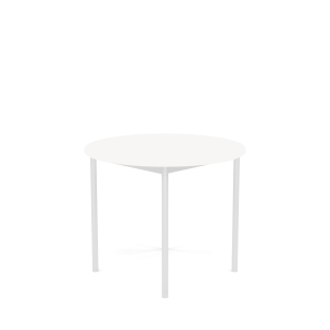 MUUTO stół okrągły BASE Ø 90cm biały laminat / biały ABS / biała podstawa