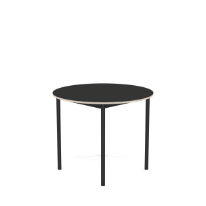 MUUTO stół okrągły BASE Ø 90cm czarny nanolaminat / sklejka / czarna podstawa