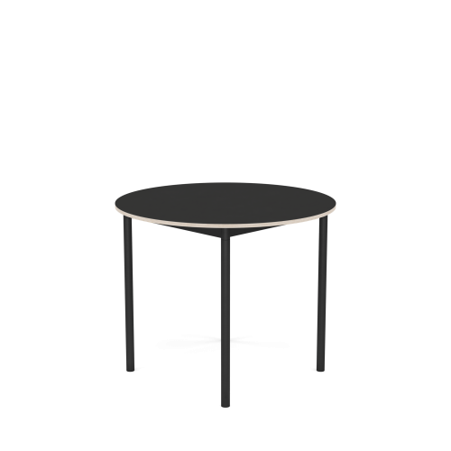 MUUTO stół okrągły BASE Ø 90cm czarny nanolaminat / sklejka / czarna podstawa