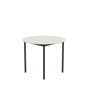 MUUTO stół okrągły BASE Ø 90cm czarny nanolaminat / sklejka / biała podstawa