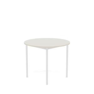 MUUTO stół okrągły BASE Ø 90cm biały nanolaminat / sklejka / biała podstawa