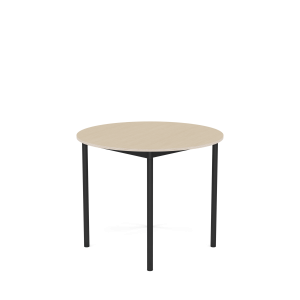 MUUTO stół okrągły BASE Ø 90cm fornir dębowy / sklejka / czarna podstawa