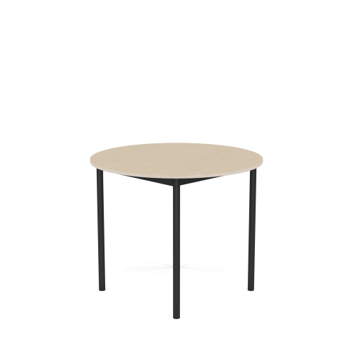 MUUTO stół okrągły BASE Ø 90cm fornir dębowy / sklejka / czarna podstawa