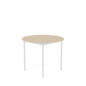 MUUTO stół okrągły BASE Ø 90cm fornir dębowy / sklejka / biała podstawa