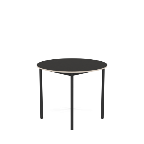 MUUTO stół okrągły BASE Ø 90cm czarne linoleum / sklejka / czarna podstawa