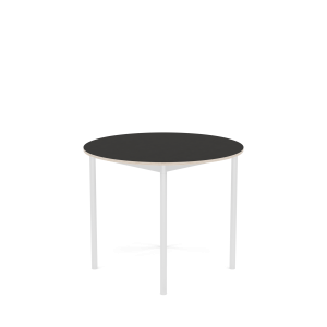 MUUTO stół okrągły BASE Ø 90cm czarne linoleum / sklejka / biała podstawa
