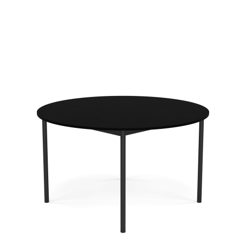 MUUTO stół okrągły BASE Ø 128cm czarny laminat / czarny ABS / czarna podstawa