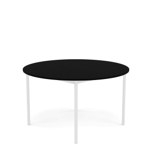 MUUTO stół okrągły BASE Ø 128cm czarny laminat / czarny ABS / biała podstawa