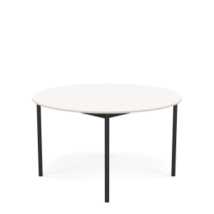 MUUTO stół okrągły BASE Ø 128cm biały laminat / sklejka / czarna podstawa