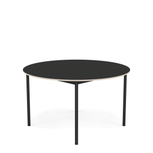 MUUTO stół okrągły BASE Ø 128cm czarny nanolaminat / sklejka / czarna podstawa