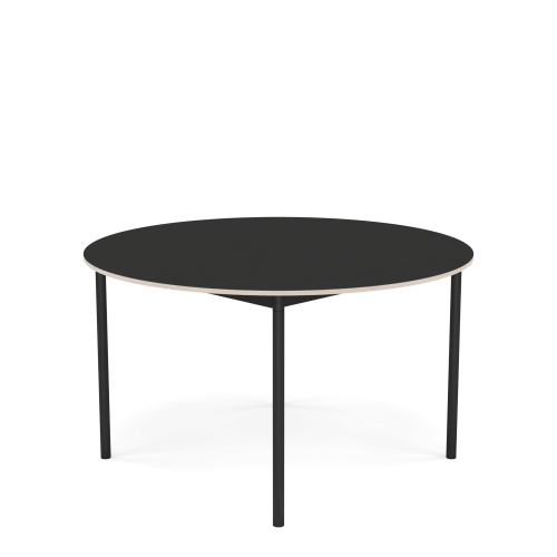 MUUTO stół okrągły BASE Ø 128cm czarny nanolaminat / sklejka / czarna podstawa