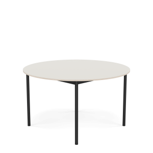 MUUTO stół okrągły BASE Ø 128cm biały nanolaminat / sklejka / czarna podstawa