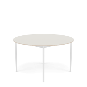 MUUTO stół okrągły BASE Ø 128cm biały nanolaminat / sklejka / biała podstawa