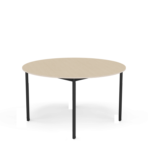 MUUTO stół okrągły BASE Ø 128cm fornir dębowy / sklejka / czarna podstawa